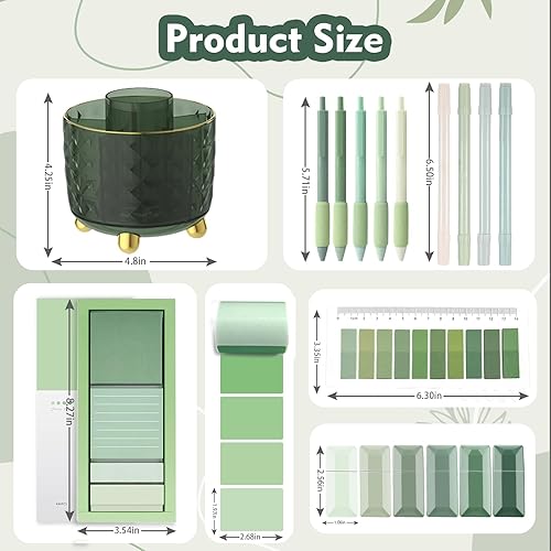 Miniatura 2 de sportsvoutdoors Accesorios de escritorio verdes, suministros verde salvia, juego de papelería de oficina, soporte de lápiz verde oscuro para