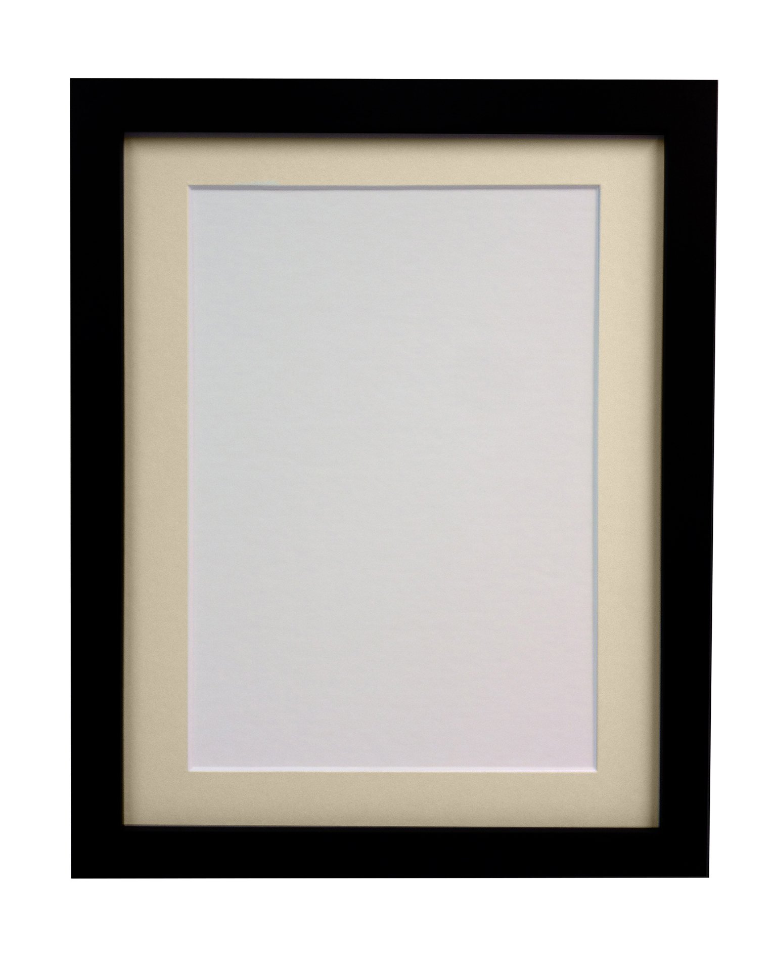 FRAMES BY POST 25 mm Wide H7 Picture Photo Frame Black with Ivory Mount 20 x 16 Picture Size 16 x12 (Plastic Glass) โ image 1