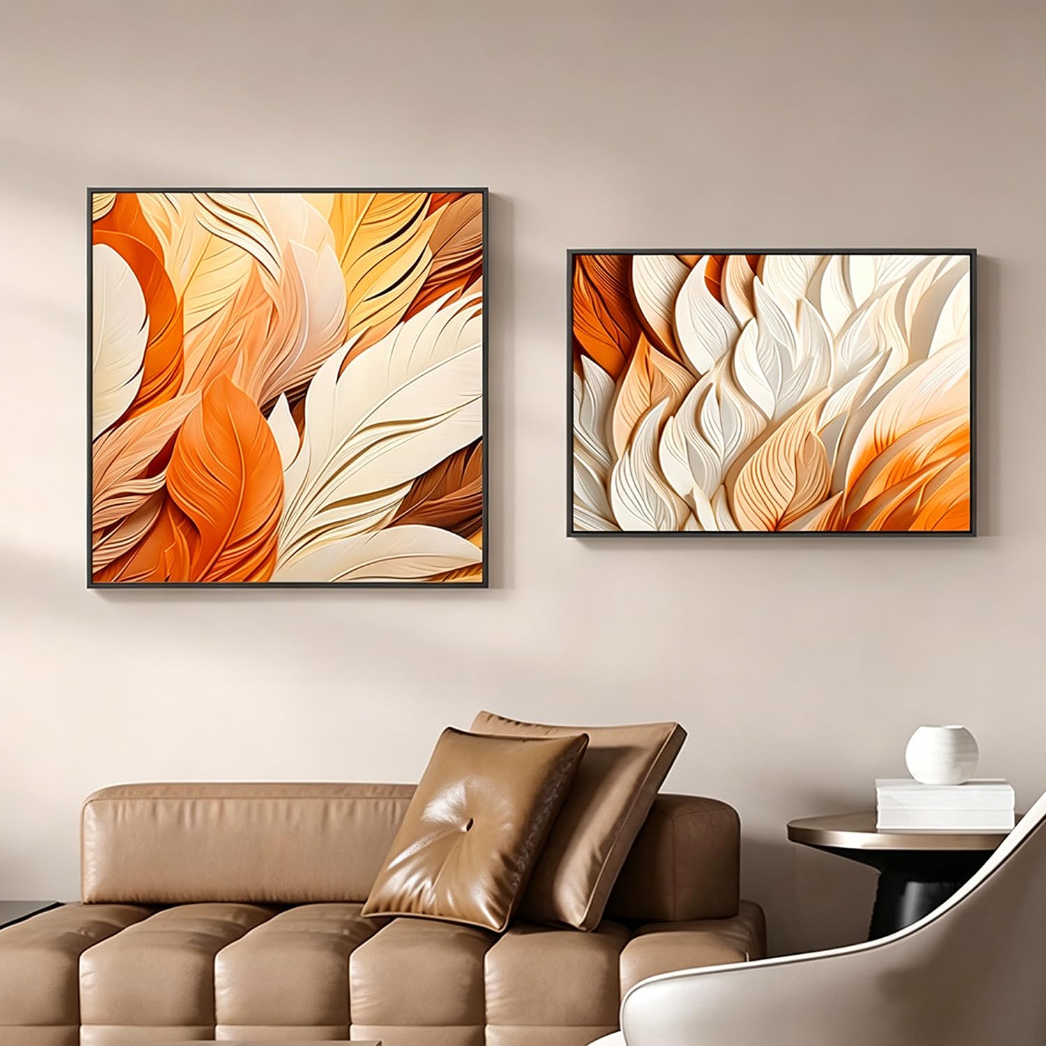 Décoration murale abstraite neutre pour habiller un mur blanc vide