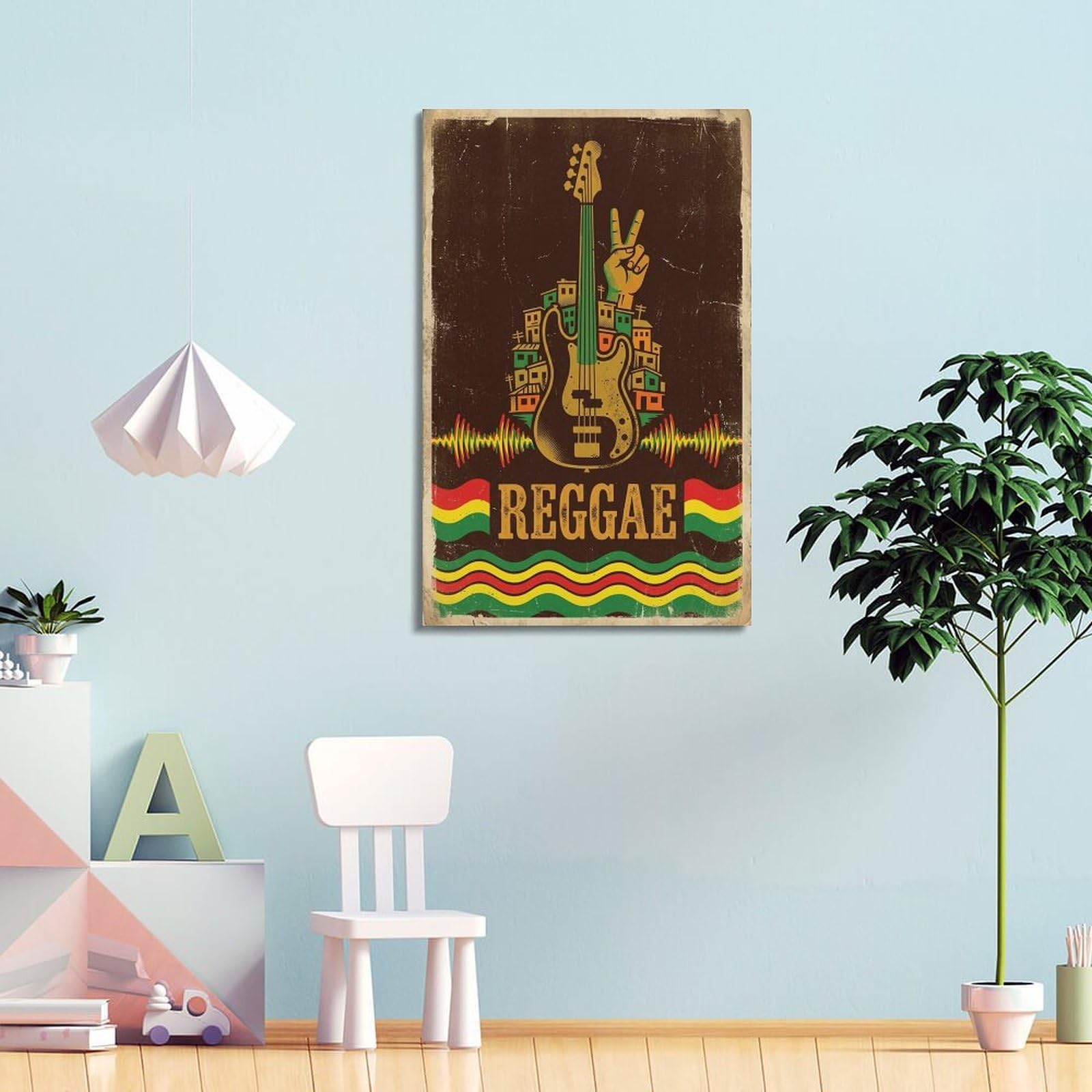 OKNGB Poster con musica Urban Reggae Peace Street Bass, stampa artistica da parete su tela, poster decorativo moderno per camera da letto, 50 x 75 cm