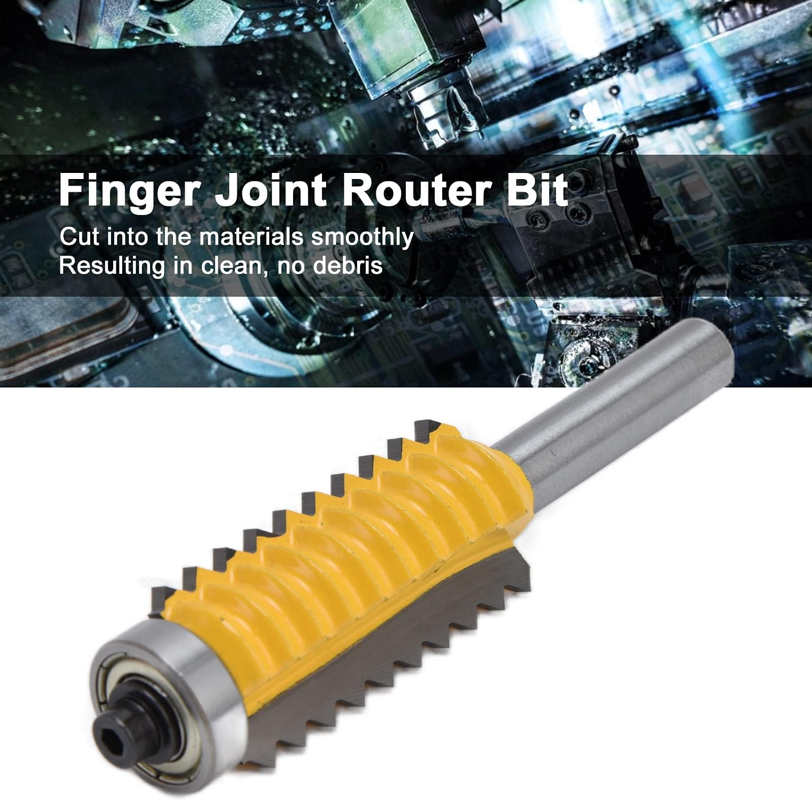 Finger Joint Router Bit, 8 * 41mm V Joint Router Bits Reversible Finger Joint Glue Milling Cutter Device V Tenoning Machine Bearing Finger Joint Router Bits for Woodworking