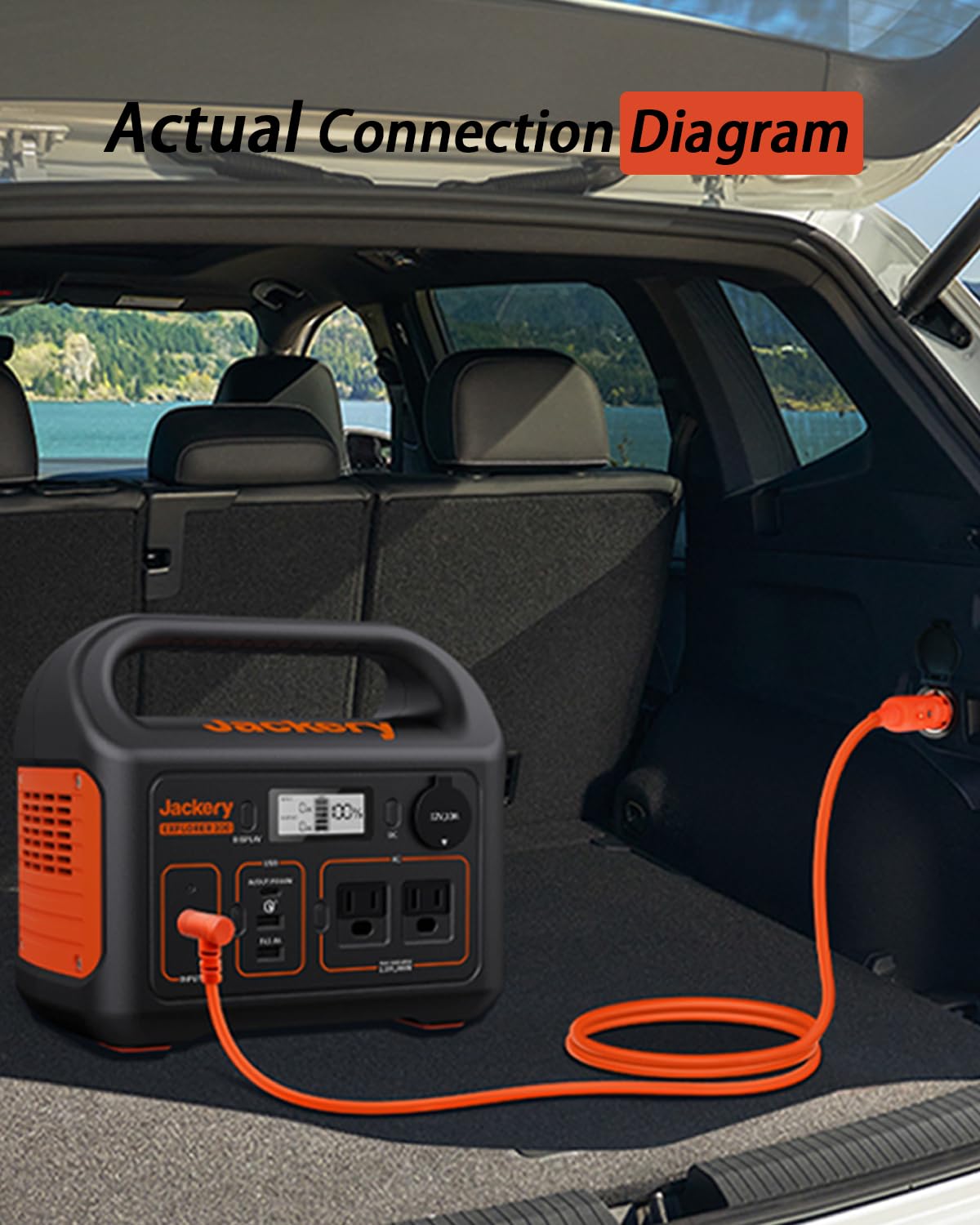 YEZriler 14AWG 2M/6.6FT Car Charging Cable for Jackery Portable Power Station Explorer 880 550 500 300 290 240 160 Cigarette Lighter Charger DC Adapter Cord