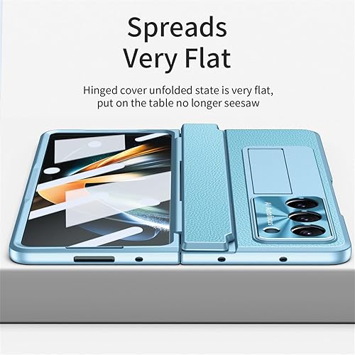 Miniatura 6 de Z Fold 5 - Funda de piel ZFold5 con soporte, compatible con Samsung Galaxy Z Fold 5 2023 (azul)