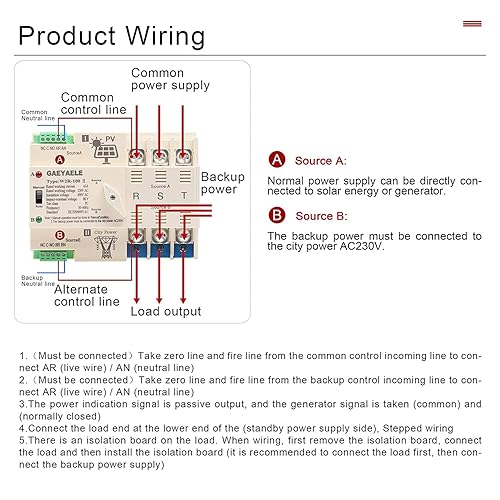 Miniatura 7 de Interruptor de transferencia automática de energía fotovolática en la red, riel DIN 3P, 100A, AC220V, ATS PV, sistema solar, generador de energía,