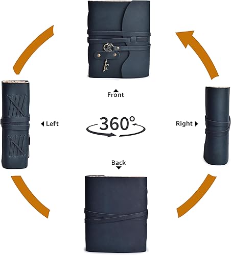 Miniatura 40 de Leather Village Diario, diseño de época, de cuero, unisex, papel tipo antiguo hecho a mano, cierre de llave estilo antiguo, libro de sombras, Verde