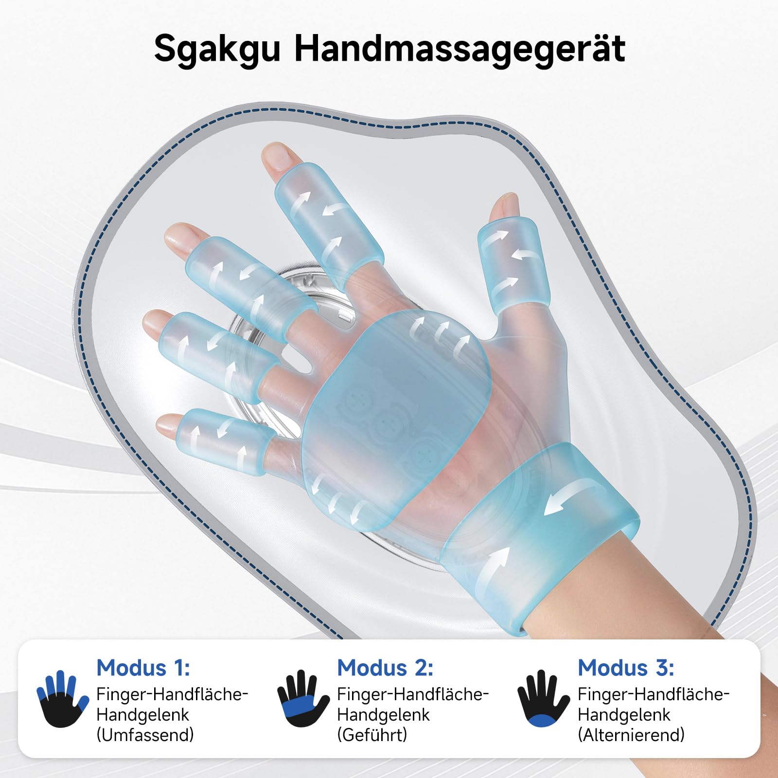 Handmassagegerät mit Wärme und Kompression - 3 Massage | Hand Massagegerät Elektrisch 3 Temperaturen 3 Presse Ebenen Wiederaufladbarer - Geschenk für Männer und Frauen