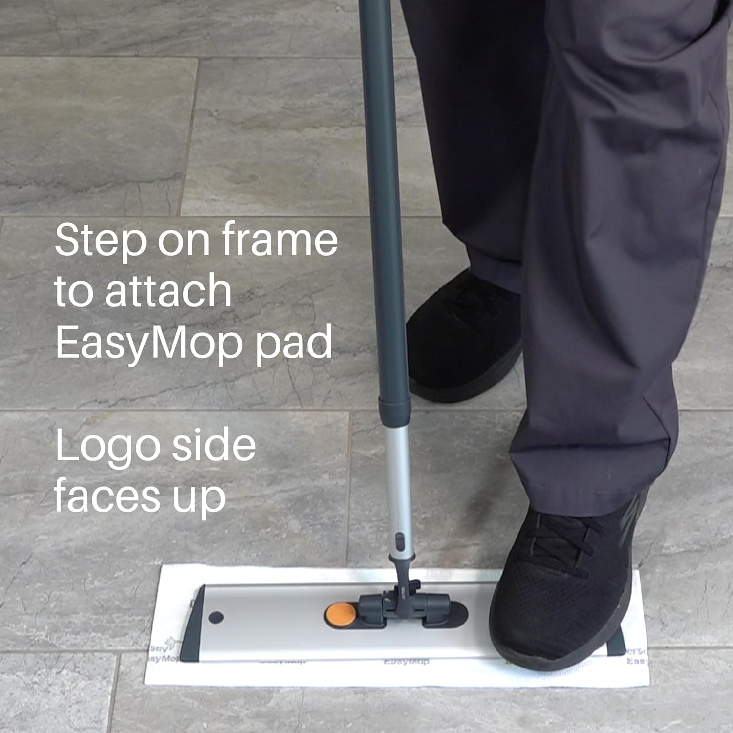 Taski D7520278 JM Ultra Plus Telescoping Mop Handle, Commercial Floor Mop Handle, Steel Gray & Orange, Extends 60-105cm (Short), 1-Count