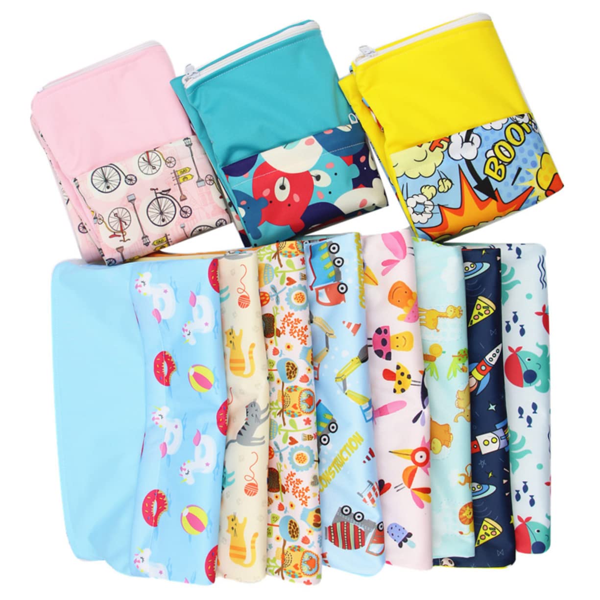 TOYANDONA 3 Piezas Bolsa Mojada De Pañales Bolso De La Primera Regla Bolsa De Almacenamiento De Tampones Bolsa De Toallas Sanitarias Recoger Bolsas Bolsa De Pañales Soporte Bebé Impresión