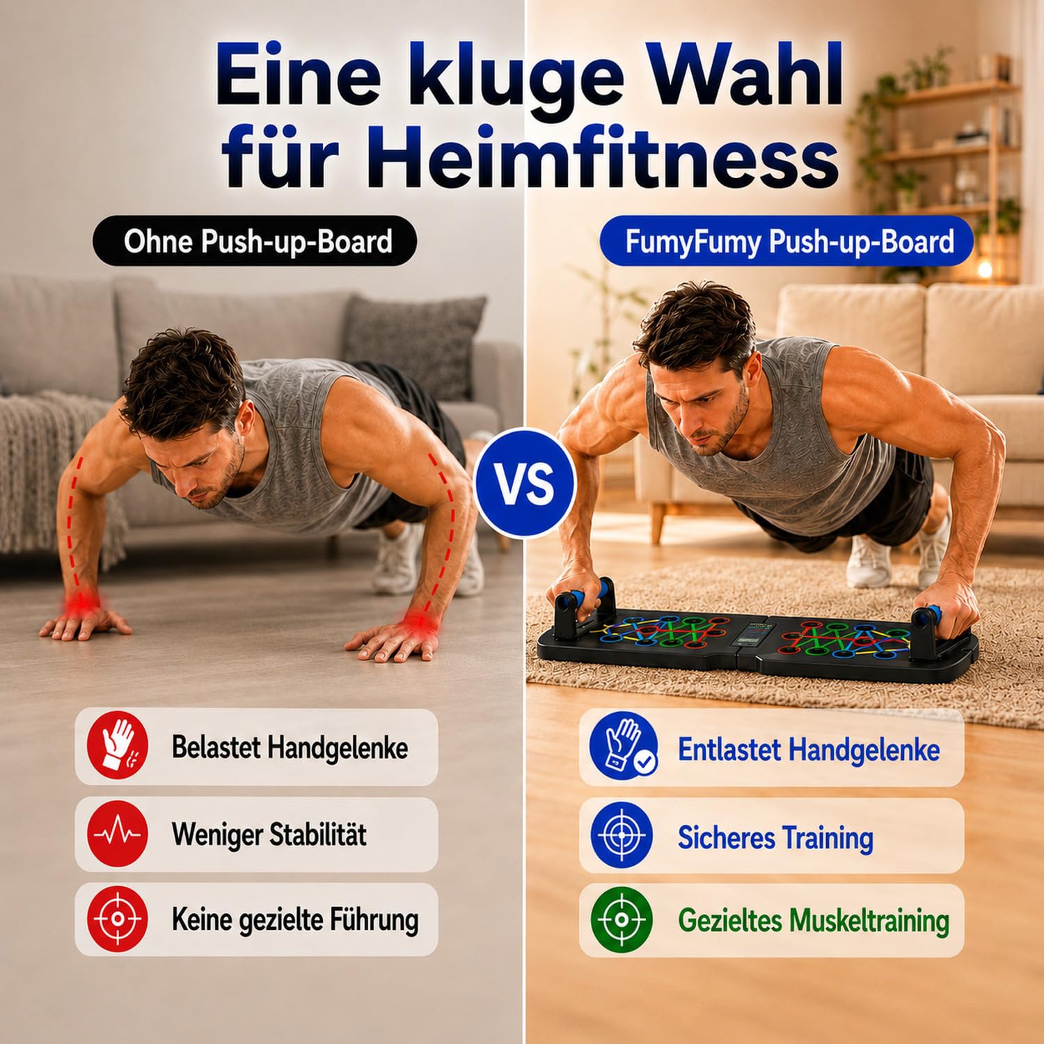 30-in-1 Liegestützbrett Set mit Zähler, klappbares Push Up Board mit Anti-Rutsch Griffen, Liegestützgriffe für Home Workout, Brust, Schulter, Rücken & Trizeps