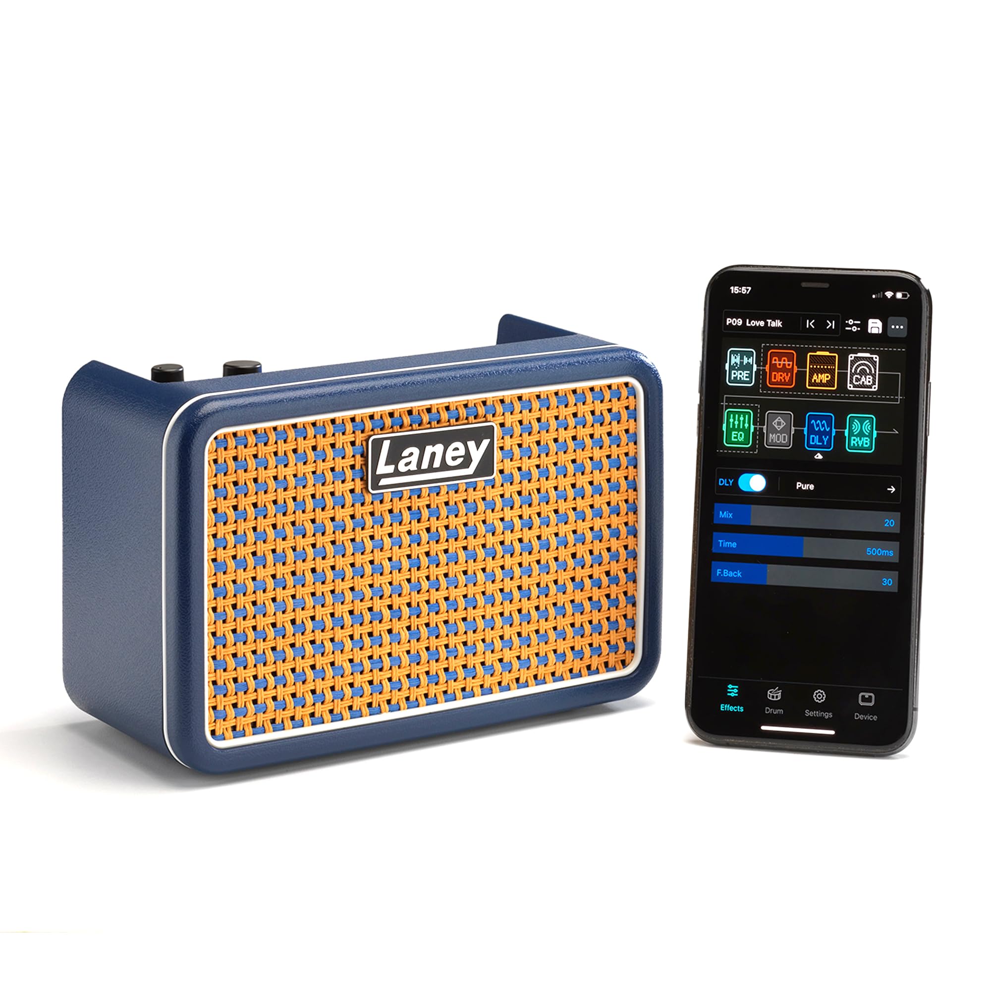 Laney Prism-Mini Blue portable stereo guitar amplifier combo & Bluetooth speaker
