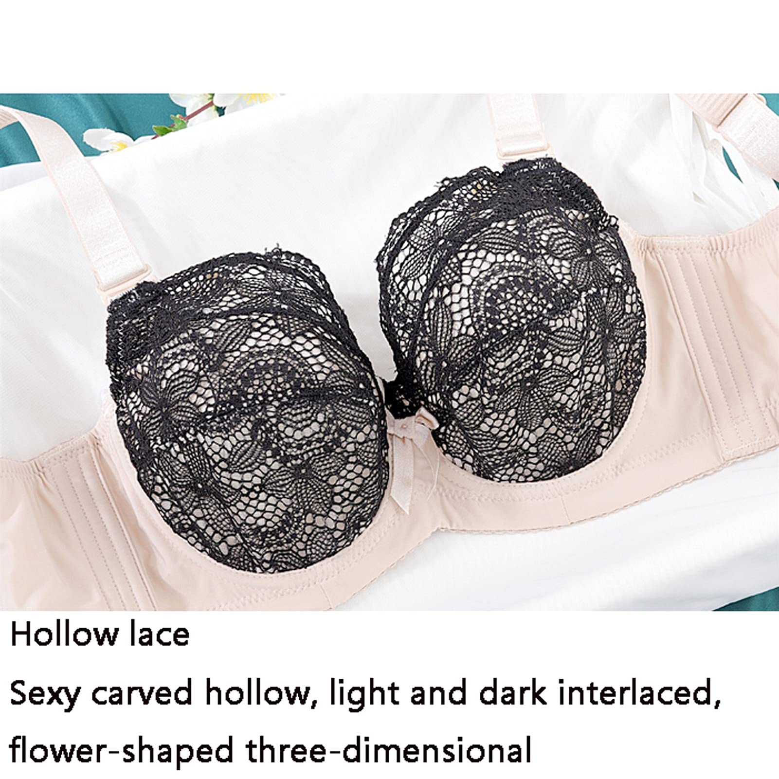 Sujetadores de figura completa para mujer, Minimizer Push Up Sexy Ultra Thin Lencería Bralette de cobertura completa con aros (color: blanco, tamaño: 90E)