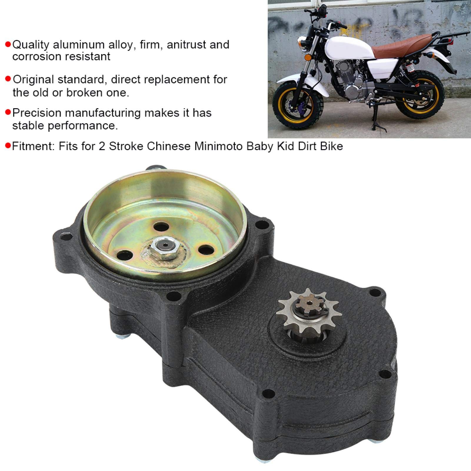 Caja de engranajes de doble cadena, 11T T8F doble cadena 47/49CC Caja de engranajes de tambor de embrague de motor apta para 2 tiempos Chino Minimoto Baby Kid