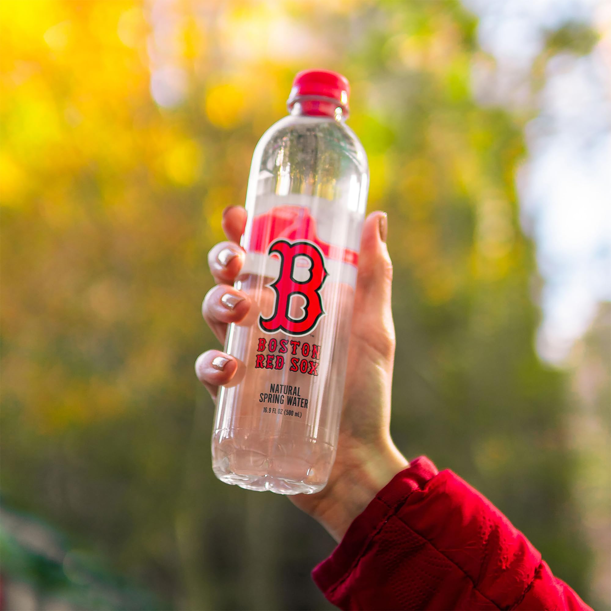 PULSE Boston Red Sox Natural Spring Water - Natural Sports Water Bottle Pack - Filtered Bottles - Recyclable and BPA-Free - 24 Pack