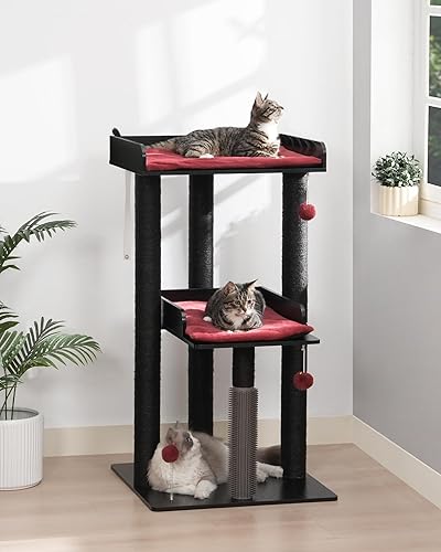 Miniatura 3 de FourFurPets Árbol para gatos de 43.7 pulgadas, moderna torre de árbol para gatos, torre para gatos de interior para adultos grandes, condominio para