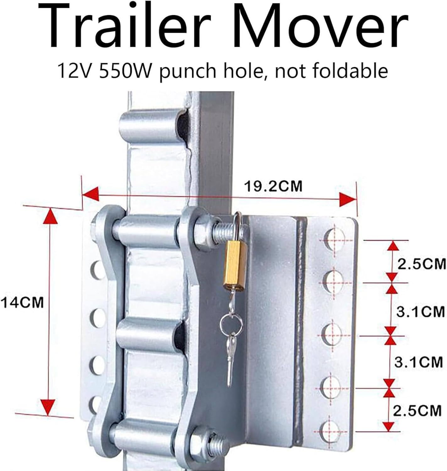 Motorised Trailer Mover Jack with Forward Reverse Function, 12V 550W Motor for Easy Maneuvering, Ideal for Caravans, Boat and Horse Trailers, Supports Up to 2722kg