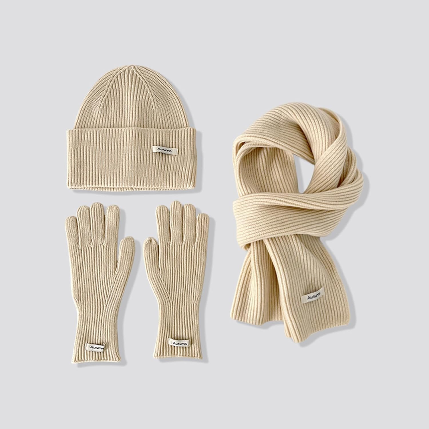 [JUI3N] ニット帽子 マフラー 手袋 冬物 3点セット レディース 手袋 冬アイテム 可愛い 小顔効果 防寒防風 シンプル あ