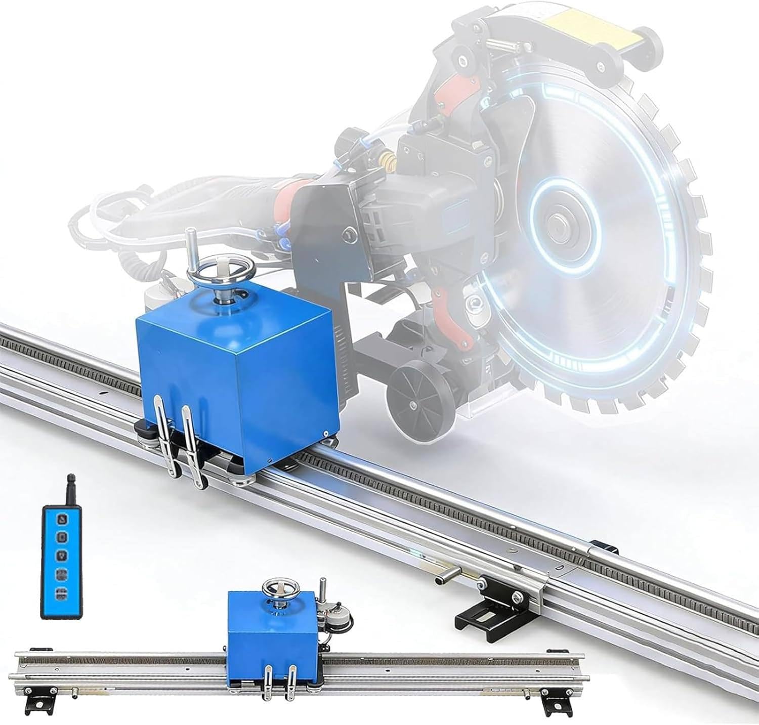 XDLYWUZIQ Fully Automatic Industrial Rail-Type Wall Cutting Machine Track-Fixed Electric Concrete Cutter Saw, Automatic Lifting with Remote Control, for Reinforced Concrete 1.5m