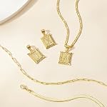 KissYan Gold Layered Necklace Set for Womens, 14K Gold Plated Initial Letter Pendant Necklace Paperclip Snake Choker Silver Alphabets from A-Z Figaro Chain Necklace Jewelry Gift