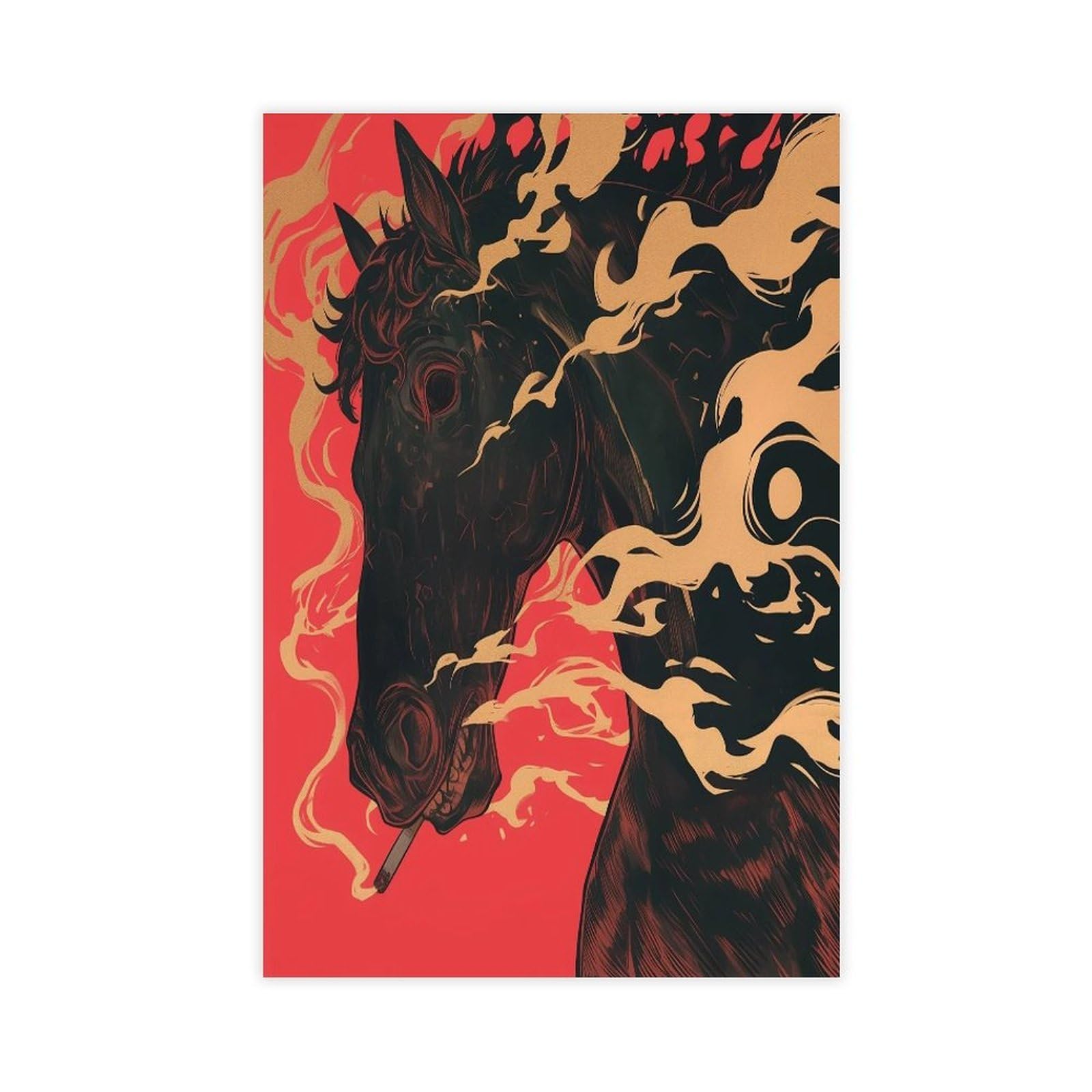 Bareronor Interesting Abstract Horse Canvas Poster Bedroom Decor Landscape Office Room Decor Gift 20" L X 30" W