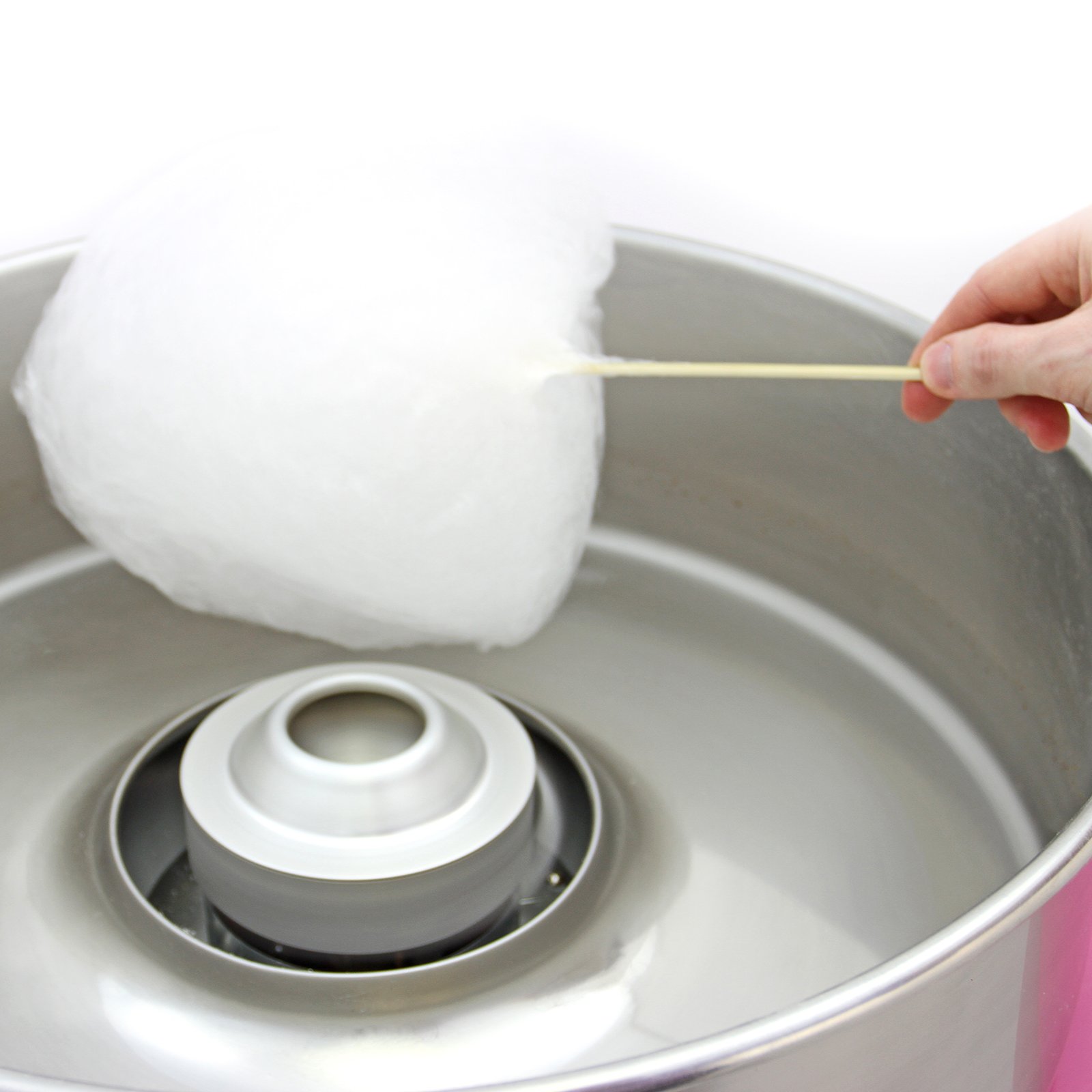 KuKoo Rosa Zuckerwattemaschine Zuckerwattegerät Zuckerwatte mit Wagen, Schubfach und 500 Holzstäbchen I Candy Floss Machine Commercial