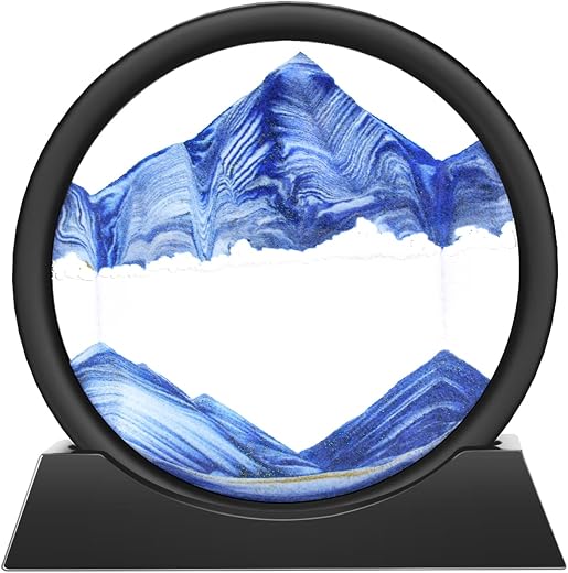 Wai Danie Moving Sand Art Picture 3D Hourglass Deep Sea Sandscape Liquid Motion Display Painting Flowing Sand Frame Relaxi...