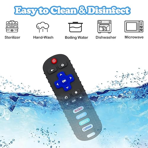 Miniatura 4 de Juguetes de dentición para bebés, mordedor de silicona suave con control remoto para bebés de 3, 6, 12, 18 meses, forma de control remoto de