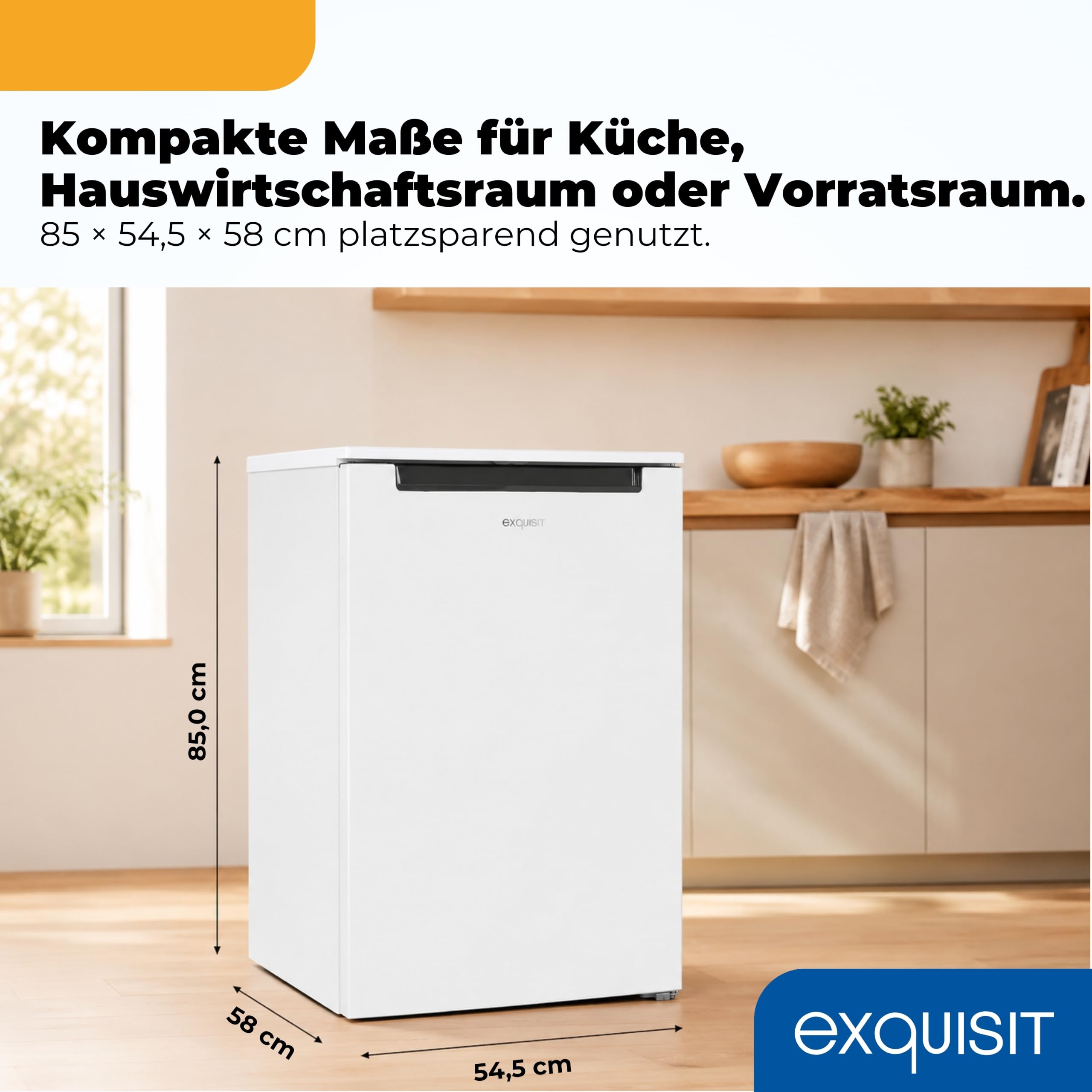 Exquisit Gefrierschrank GS581-040Cweiss 87 L 85,5 cm Höhe Energieklasse C 40 dB 4-Sterne-Gefrieren Weiß