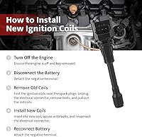 Vista 6 de Paquete de bobina de encendido de repuesto para L4 2.5 Nissan Frontier 2009 2010 2011 2012 2013 2014 2015 2016 2017 2018 2019, 09-12 Suzuki Equator