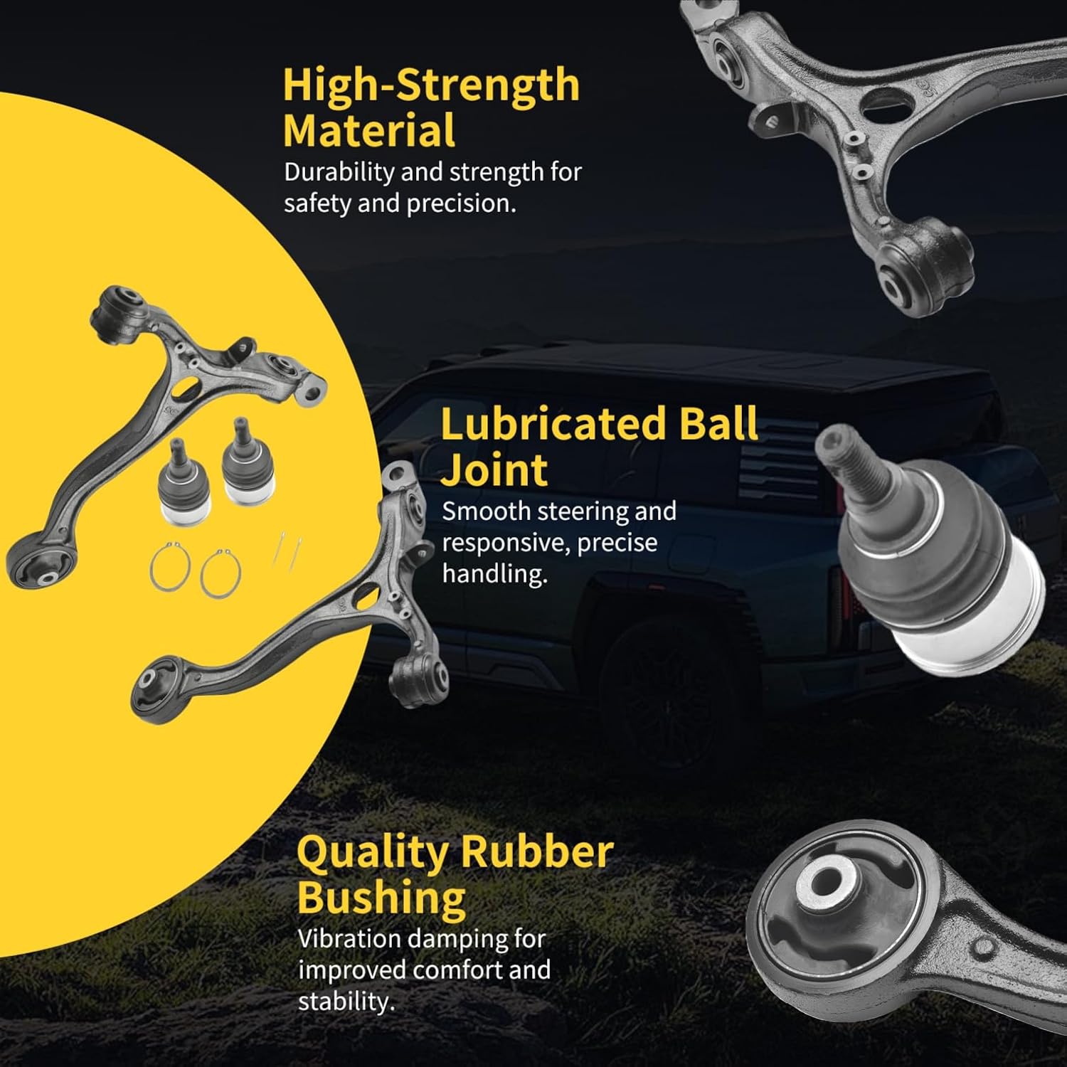 Front Lower Control Arm Fit for Acura TSX 2009-2014 Honda Accord 2008-2012 K641112 K641113 K500081-4 Set Suspension Kit