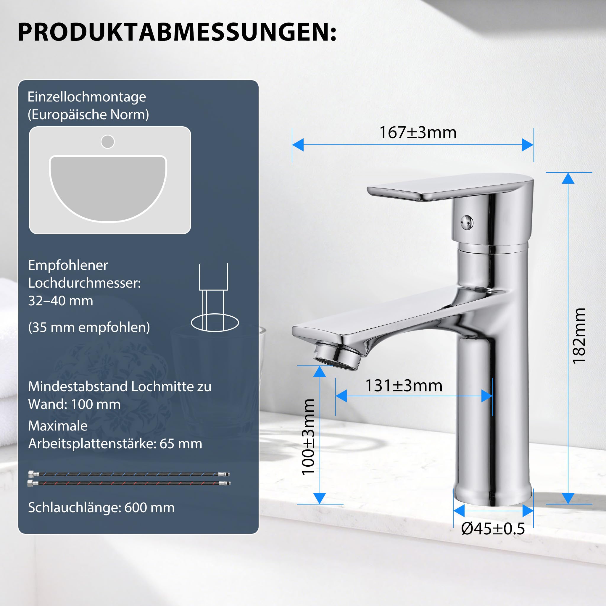 HOMELODY Mitigeur Lavabo Robinet Salle de Bain Mitigeur Vasque Robinet Lave Main Robinetterie Acier inoxydable