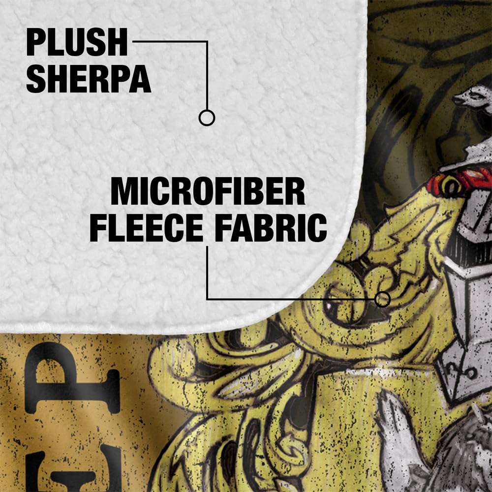 Harry Potter Blanket, 50"x60" Harry Potter House Crest Hufflepuff Silky Touch Sherpa Back Super Soft Throw Blanket