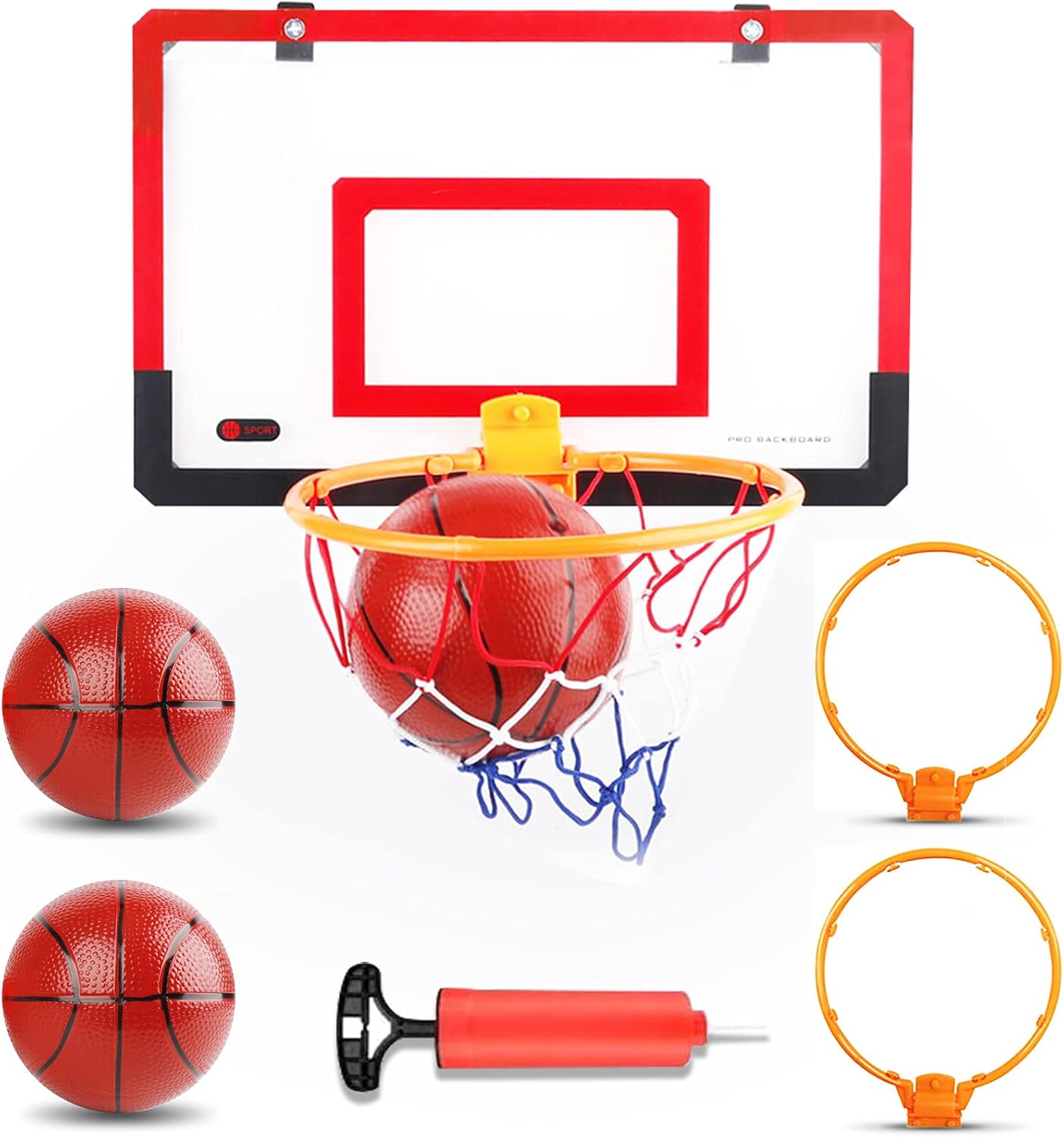 Mini Basketball Hoop for Kids Located on The Door and Wall-Mounted Indoor Basketball Hoop with Complete Accessories Basketball Toys Toddler Activity Play Toys for Boys and Teens as Gift: Sports & Outdoors