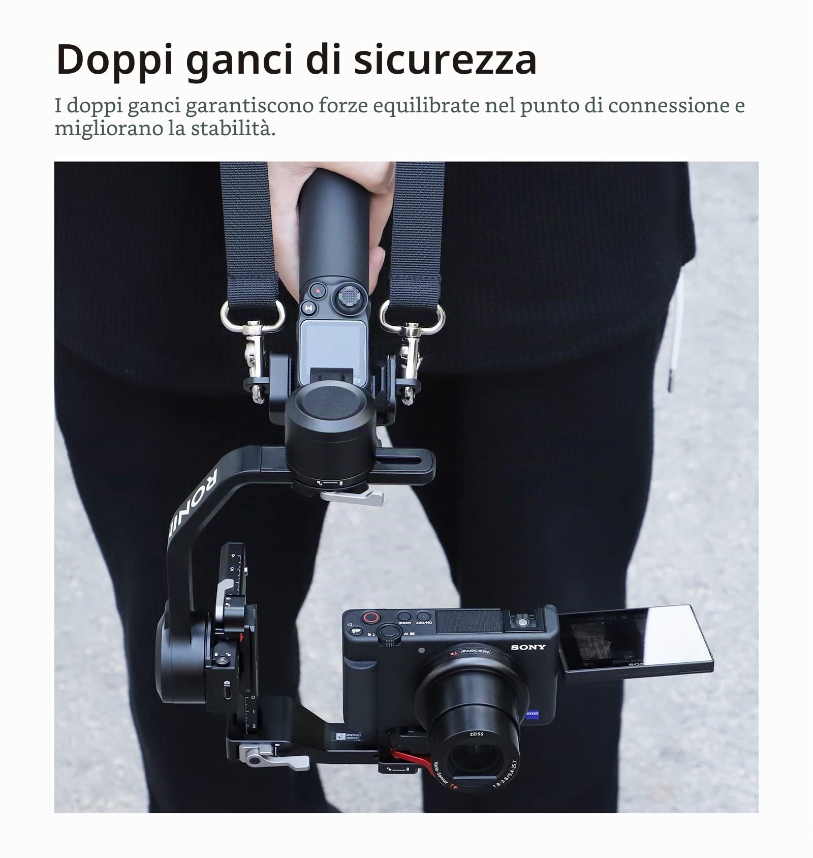 Cordino Regolabile per DJI RS3 Mini Tracolla per Gimbal Navicella Cinghia Collo per Stabilizzatore Accessori Cordino