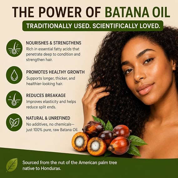 100% Batana Oil - Dr. Sebi Approved - 8 oz