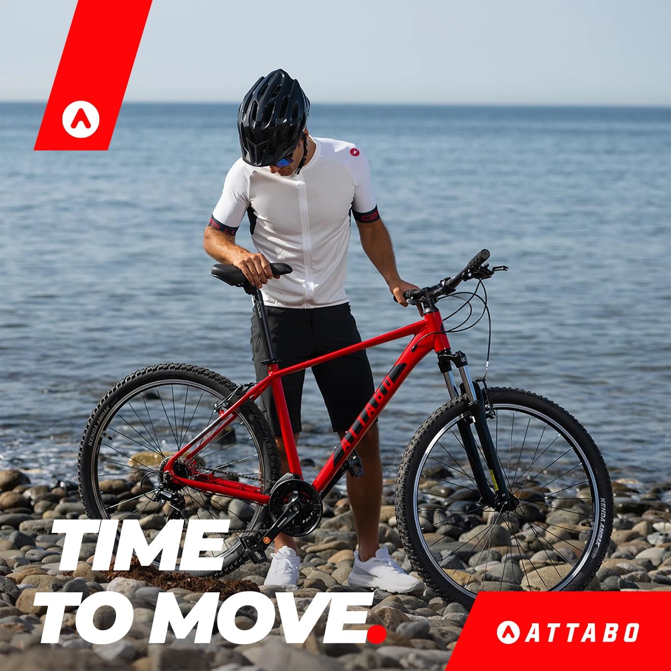 ATTABO Bicicletta da Uomo ALPE 1.0 Mountain Bike con Telaio in Alluminio Manubrio ergonomico da 17|19|21" Bici Uomo con Ruote da 29" Sella Regolabile Deragliatore a 21 velocità Colore Blu|Rosso
