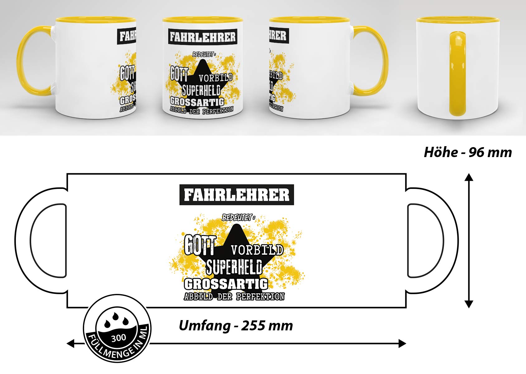 Tasse „So Sieht Der Beste Fahrlehrer Aus“ – Motivtasse Für Kollegen | Spülmaschinen- & Mikrowellengeeignet | 300 Ml