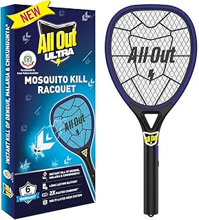 All Out Mosquito Kill Racquet | 2X Faster Charging* | Mosquito Bat | Racket to Kill Mosquitoes Instantly | 6 Months Warranty | Long Lasting Battery | Recommended by Indian Medical Association Price in India