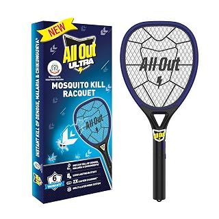 All Out Mosquito Kill Racquet | 2X Faster Charging* | Mosquito Bat | Racket to Kill Mosquitoes Instantly | 6 Months Warranty | Long Lasting Battery | Recommended by Indian Medical Association - Amazon product rated Grade A