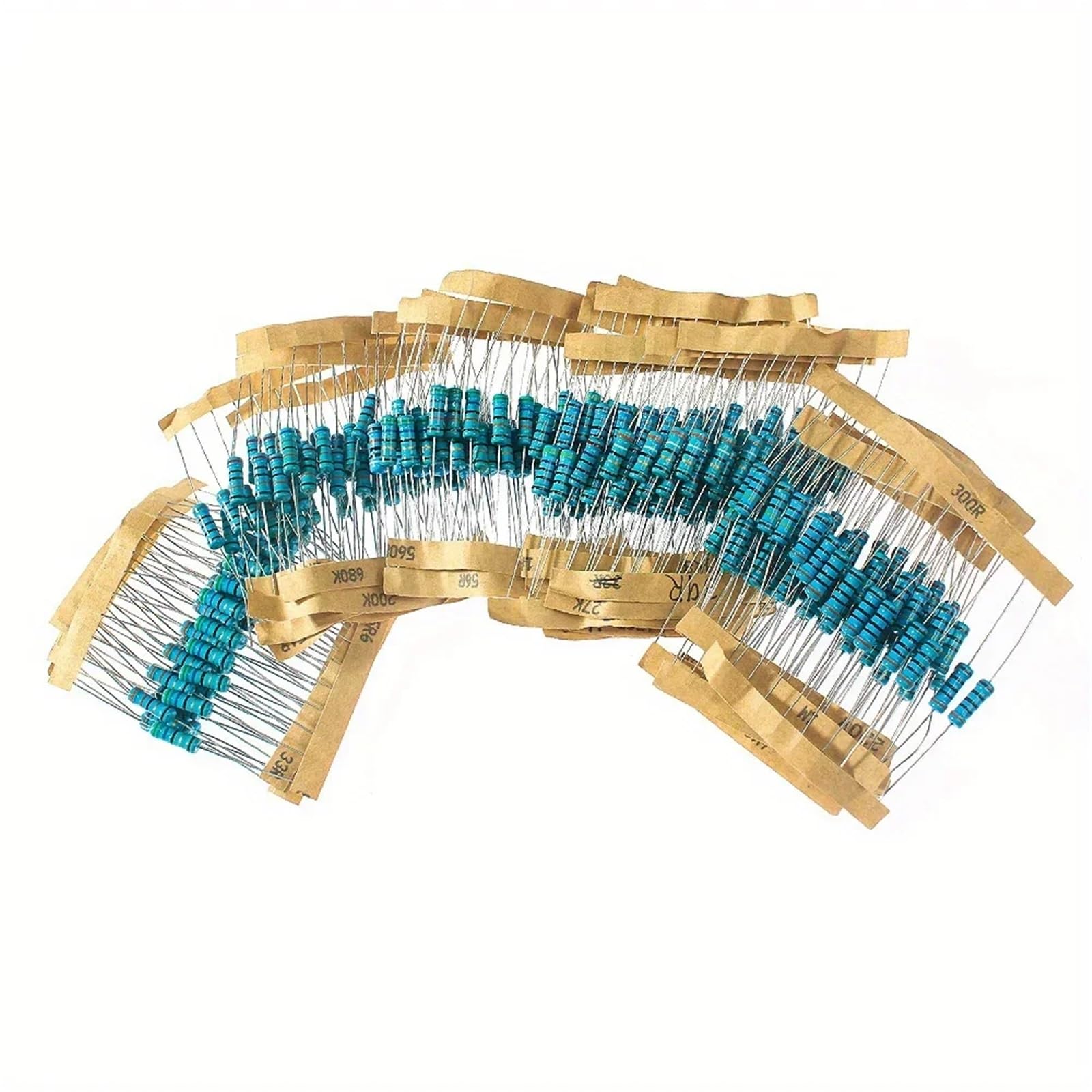 Kit de resistencias de película metálica 1W 1% surtido de 1R a 1M Ohm para electrónica de 500 uds