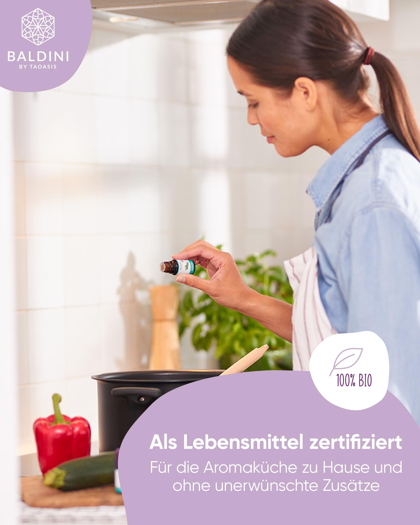 Baldini Ätherische Öle Set 12x5ml - 100% Naturreine Ätherische Öle - Lebensmittelqualität - Vegan - für Speisen, Getränke & Aroma Diffuser - Geschenkset
