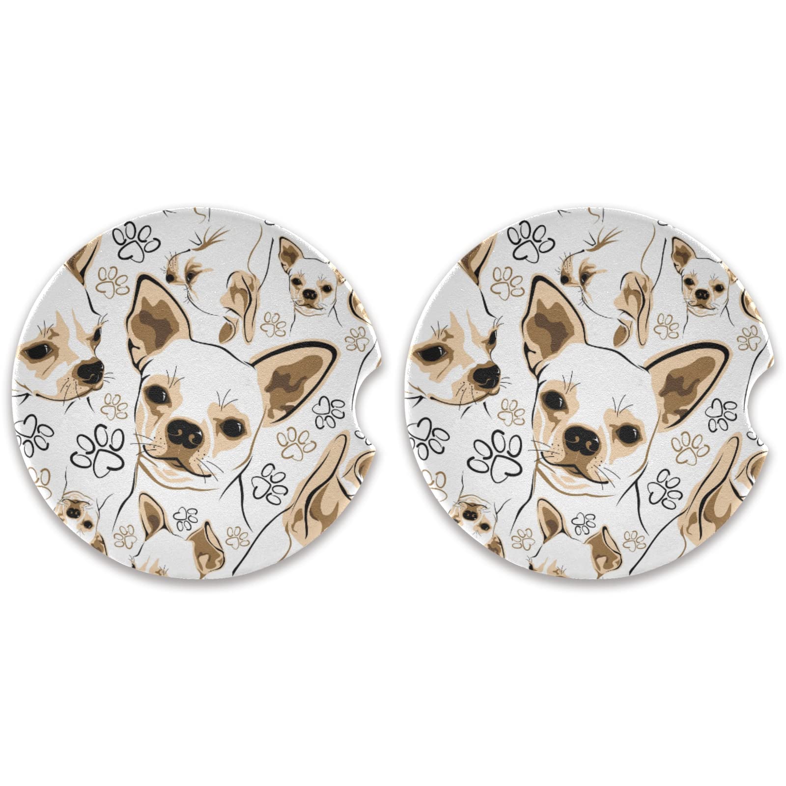 Susiyocar Coasters Pack 5inch Absorbent Ceramic Coaster Cup