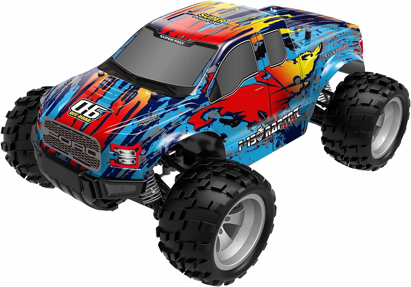 Double E RC Cars 4WD High Speed 20 Km/h, 2.4Ghz 1:18 Scale All Terrains Off Road Monster Truck with LED Headlight and Rechargeable Batteries for Kids Boys and Adults : Toys & Games