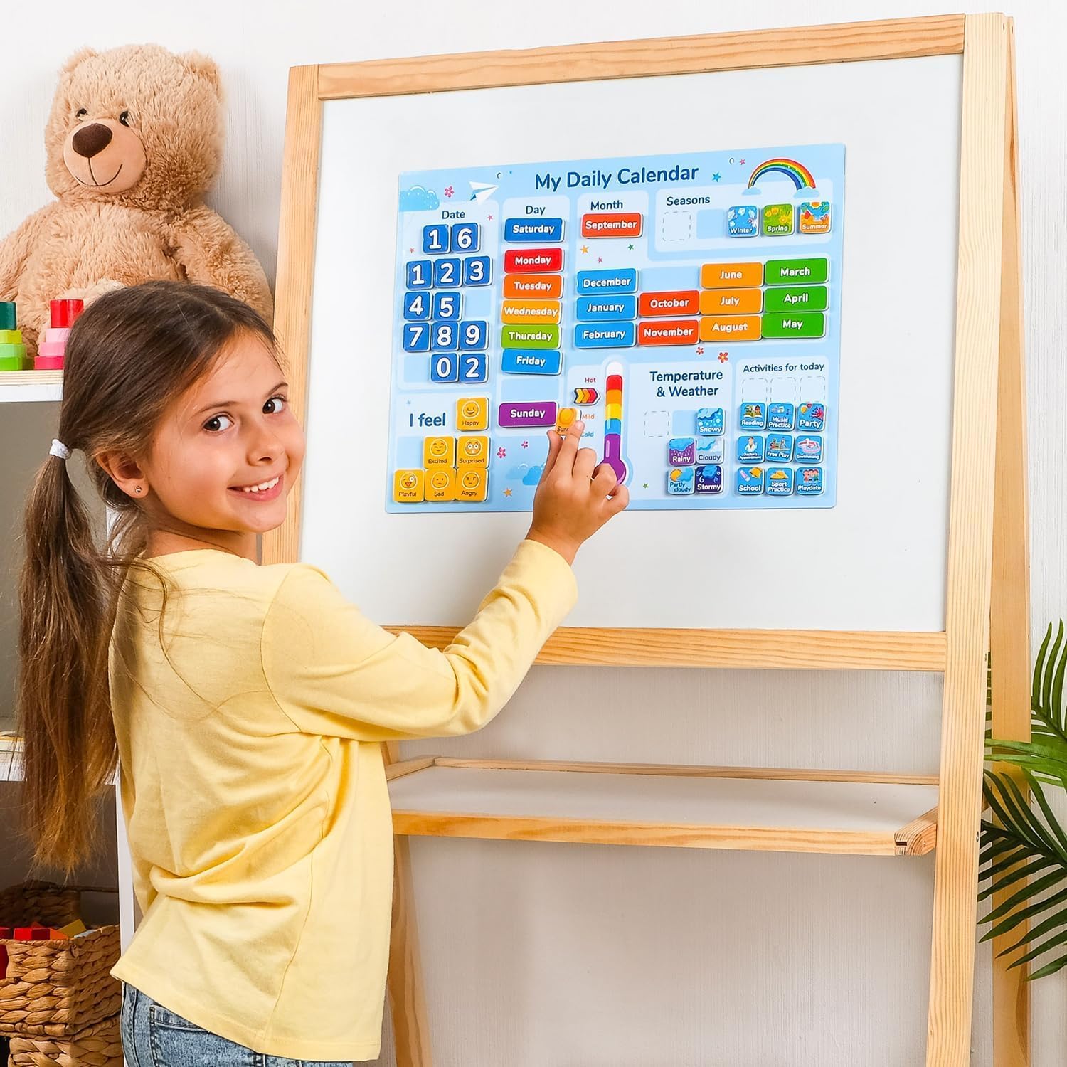 Simply magic 66 PCS Magnetic Color Sorting Set + 58 PCS Magnetic Kids Calendar