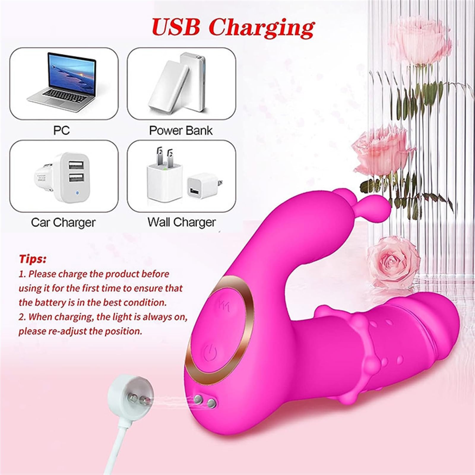 DAGIN Vibratore del Punto G del clitoride indossabile con Telecomando per App per Donne, Giocattoli sessuali per Adulti Impermeabili per Donne (Color : Pink)