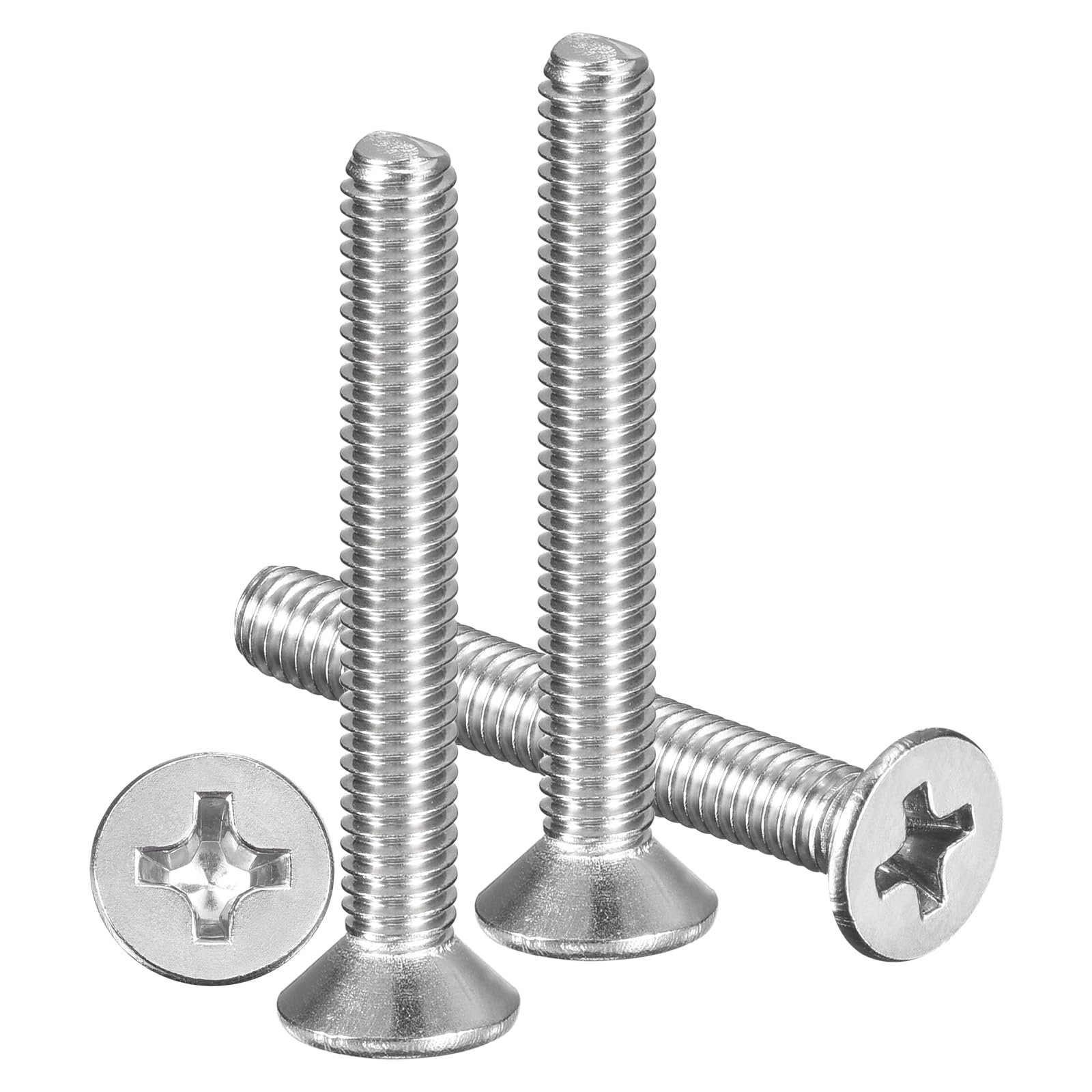 METALLIXITY Phillips Flat Head Machine Screws Bolts (M4-0.7x30) 30Pcs, Stainless Steel 304 Countersunk Cross Screws - for Household Indoor Maintenance Installment DIY, Silver