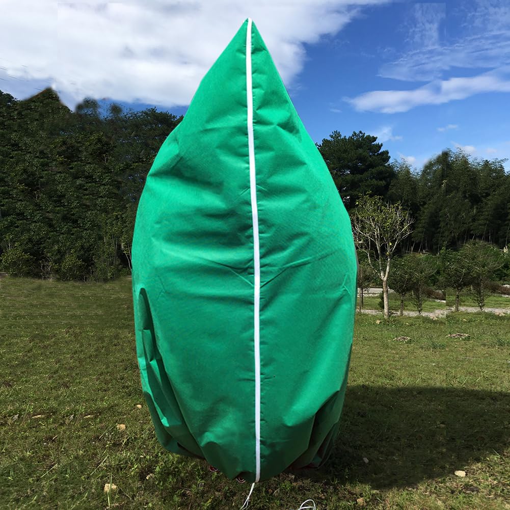 Pokrowce na rośliny, ochrona przed zamarzaniem, 2 opakowania 190 cm x 140 cm, 62 ml, pokrowce na drzewa, zamarzanie, tkanina do roślin zewnętrznych, ze sznurkiem na zamek błyskawiczny