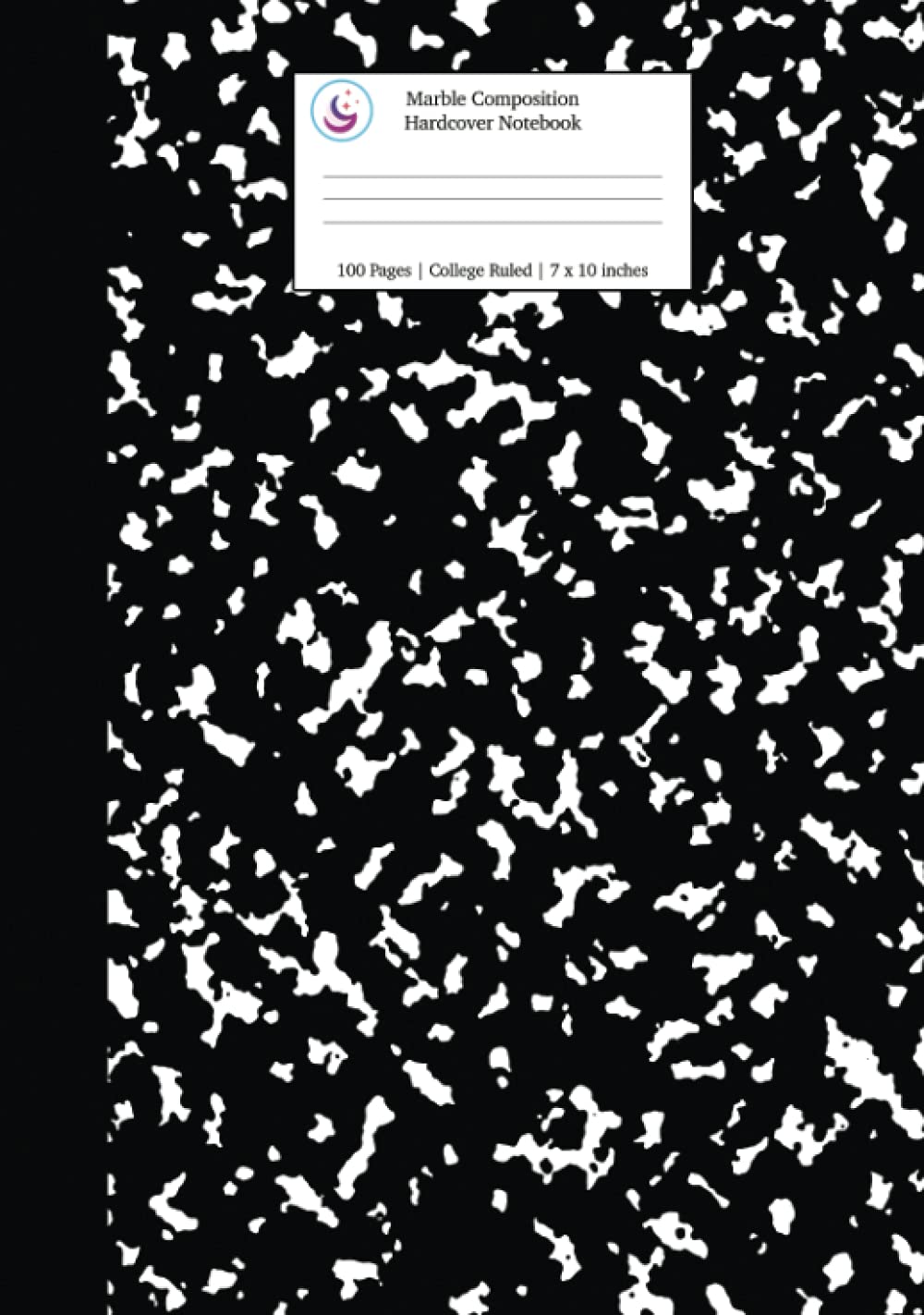 Marble Composition Hardcover Notebook College Ruled: Black Marble Notebooks, School Supplies, Notebooks for School