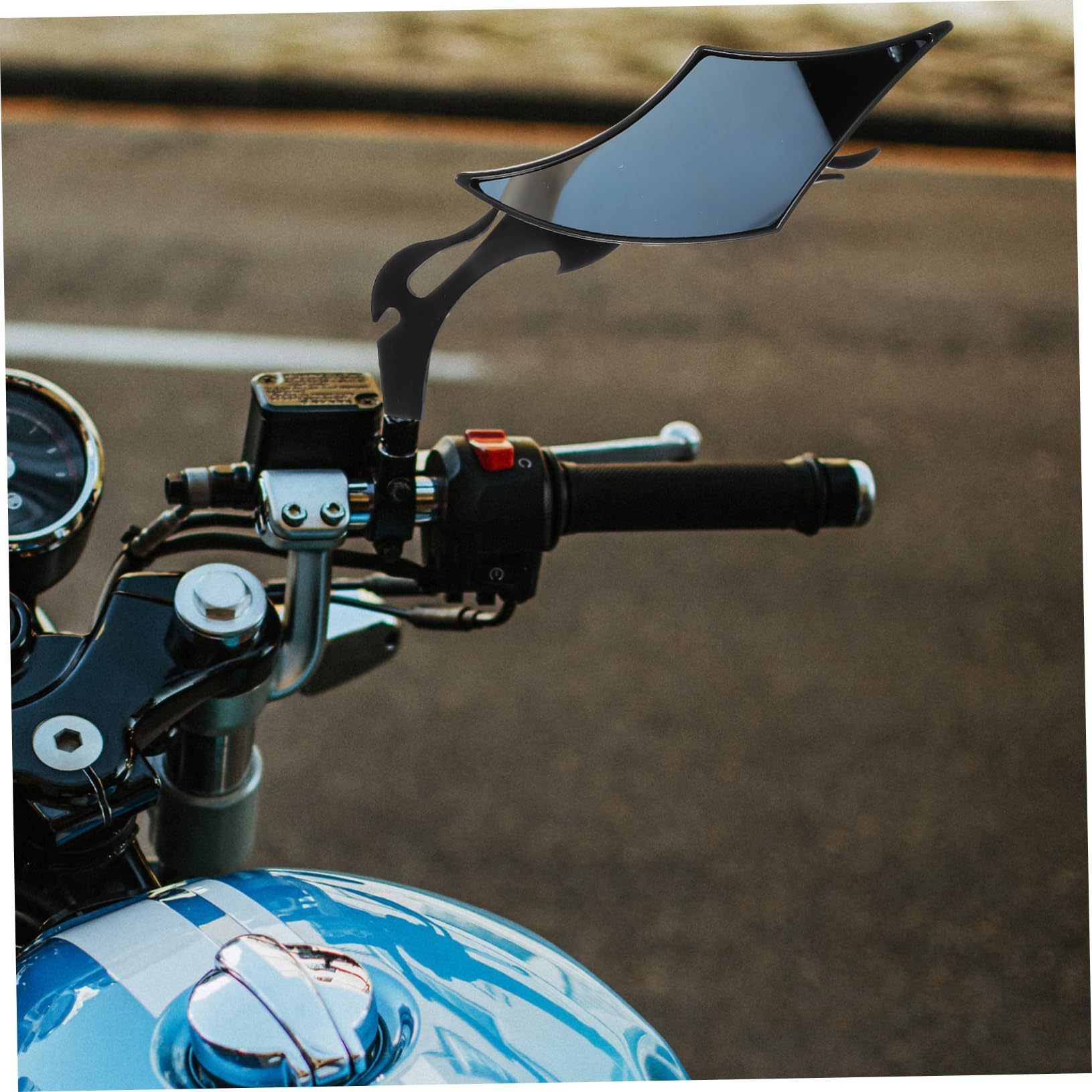 2 Pezzi Specchietti Retrovisori per Veicoli a Due Ruote e Bici, da Manubrio, Nero, Abs e Vetro, Installazione Facile, Compatibili Ampio Uso