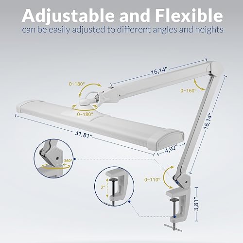 Miniatura 6 de Lámpara LED de escritorio ultra brillante de 4500 lúmenes para el cuidado de los ojos, brillo ajustable, luz de trabajo moderna para el hogar,