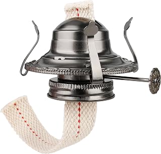 Oil Lamp Burner #2 with Black Coating – Antique Kerosene Lamp Parts with Chimney Holder, Cotton Wick, Reduction Collar – Fits 3 Inch Base | Lampara de Aceite Burner